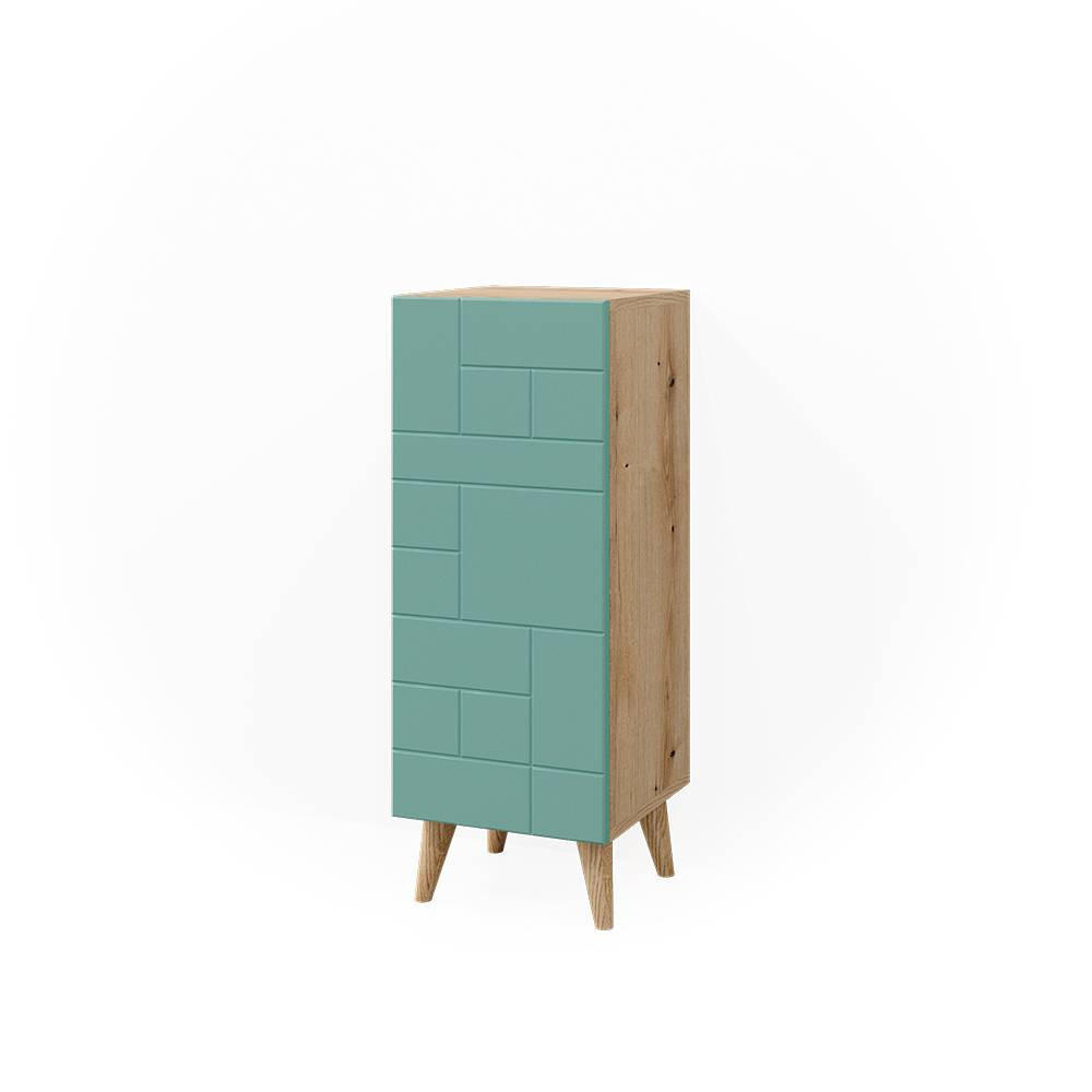 MIDISCHRANK Rudi Mintgrün 30.3 x 80.3 cm mit Tür - Mintgrün, Holzwerkstoff (30.3/80.3/31.2cm) - Vicco
