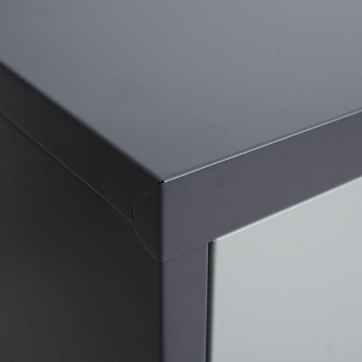 AKTENSCHRANK rollbar HxBxT 98x80x40cm 2 Türen abschließbar Stahl Dunkelgrau-Hellgrau - Dunkelgrau, Metall (80/98/40cm) - PROREGAL