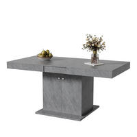 ESSTISCH 140-180/76/80 cm Grau aus Spanplatte mit Ausziehfunktion - Grau, Holzwerkstoff (180/80/76cm) - OKMYHOME