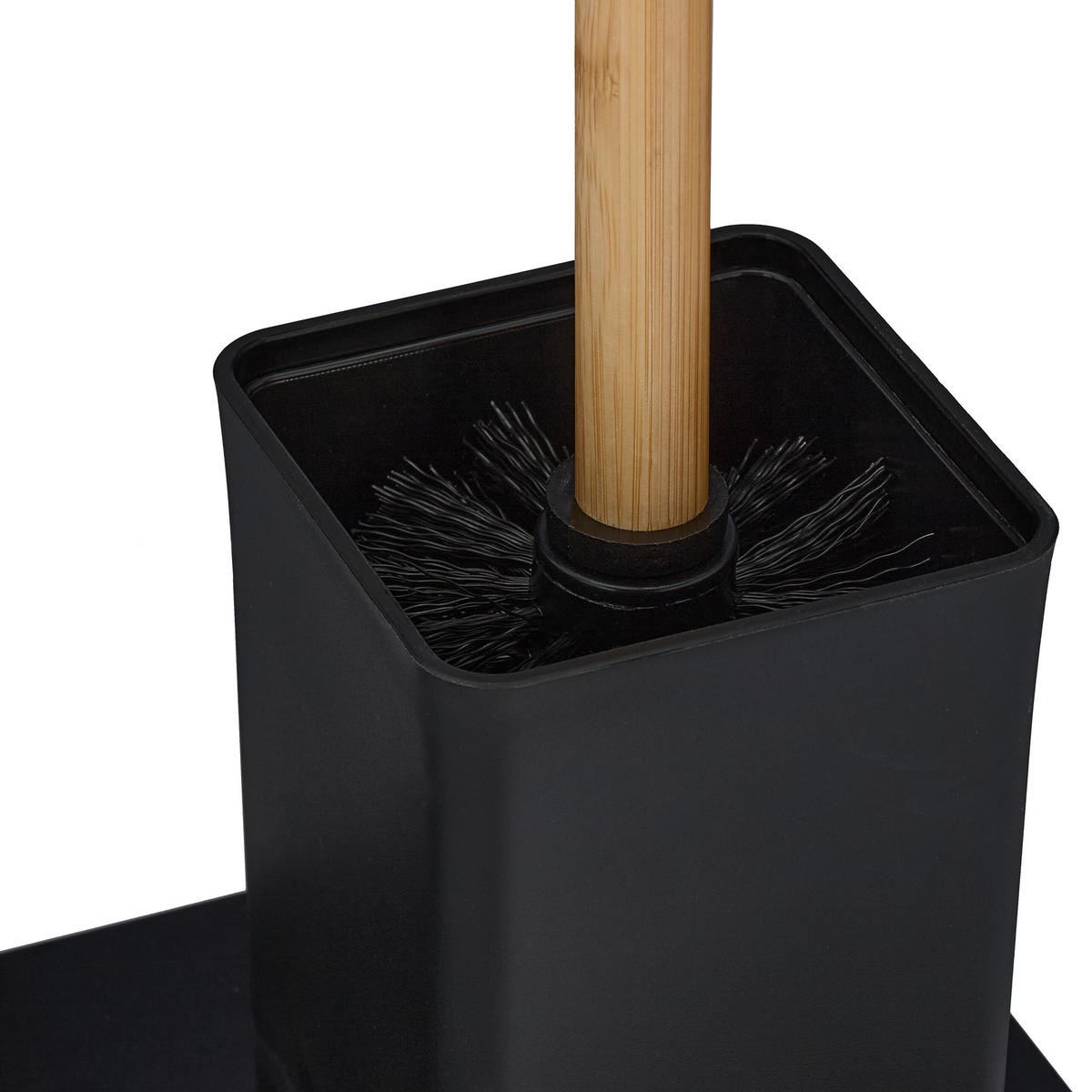 WC-GARNITUR - Schwarz, Holz/Metall (22/69/18cm) - Relaxdays