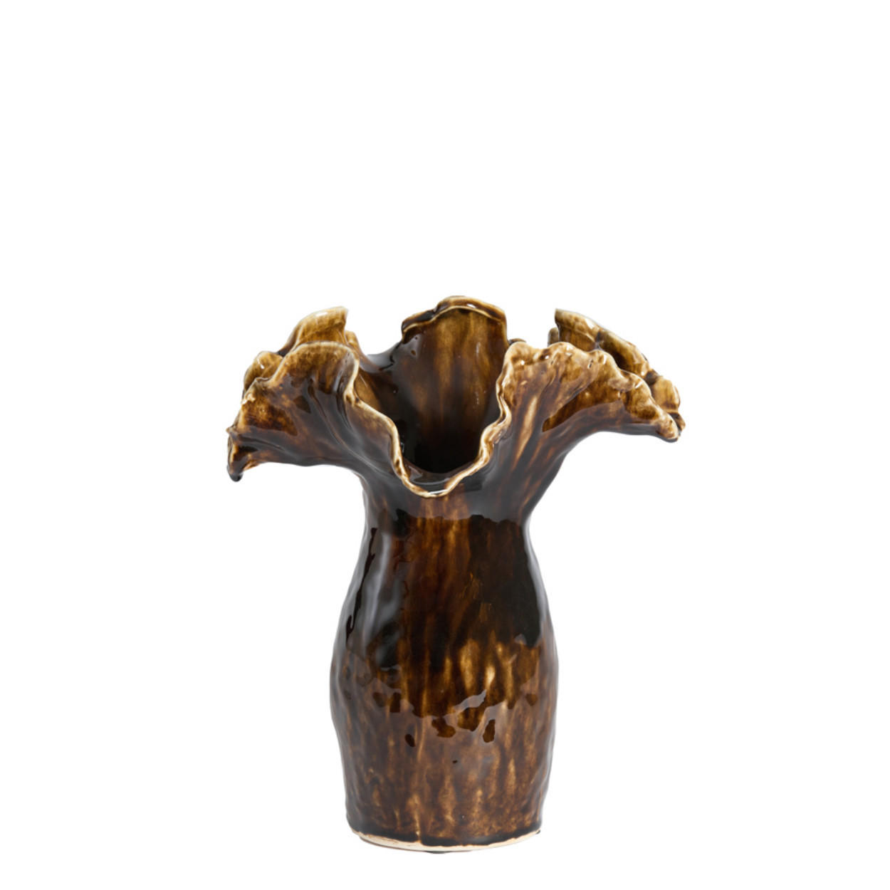 VASE Viveiro - Braun - 31/24.5/35.5 cm - Braun, Keramik (35.5cm) - Light & Living