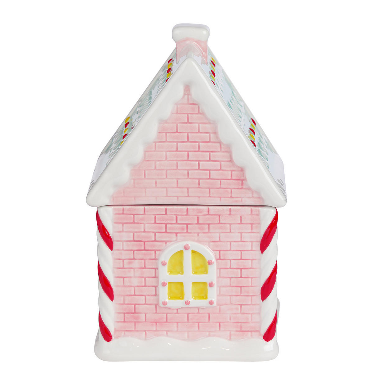 KEKSDOSE Sweet X-Mas Lebkuchenhaus - Rosa, Stein (16/26/16cm) - Butlers