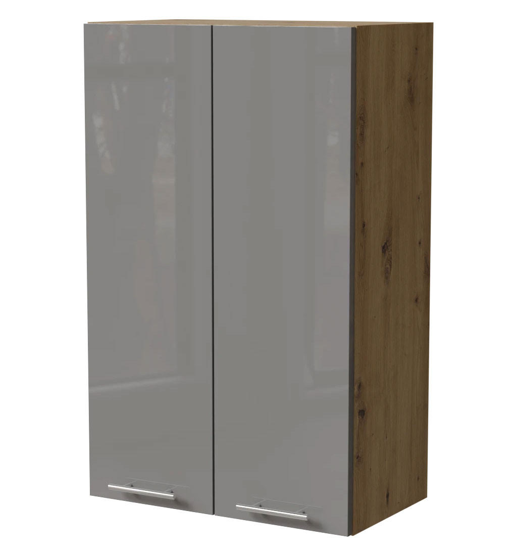 Feldmann-Wohnen Küchenhängeschrank Grau, Eiche Artisan 60x96x32.5 cm