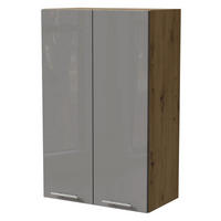 KÜCHENHÄNGESCHRANK Essen W4/60 Grau Hochglanz / Eiche Artisan Matt 60 / 32,5 / 96cm - Eiche Artisan/Grau, Holz/Holzwerkstoff (60/96/32.5cm) - Feldmann-Wohnen