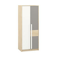 KLEIDERSCHRANK – DROP 0201 – 80 cm – Drop – Weiß - Weiß, Holzwerkstoff (80/199/55cm) - hi-markt