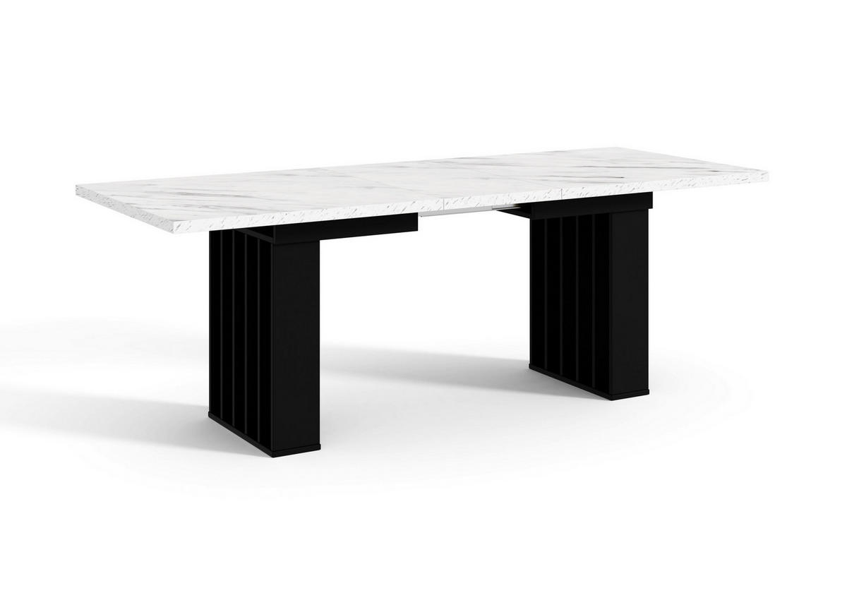 ESSTISCH MARDIS Ausziehbar 160 - 240 / 80 x 75 cm - Schwarz/Weiß, Holz (160/80/75cm) - MASSENO
