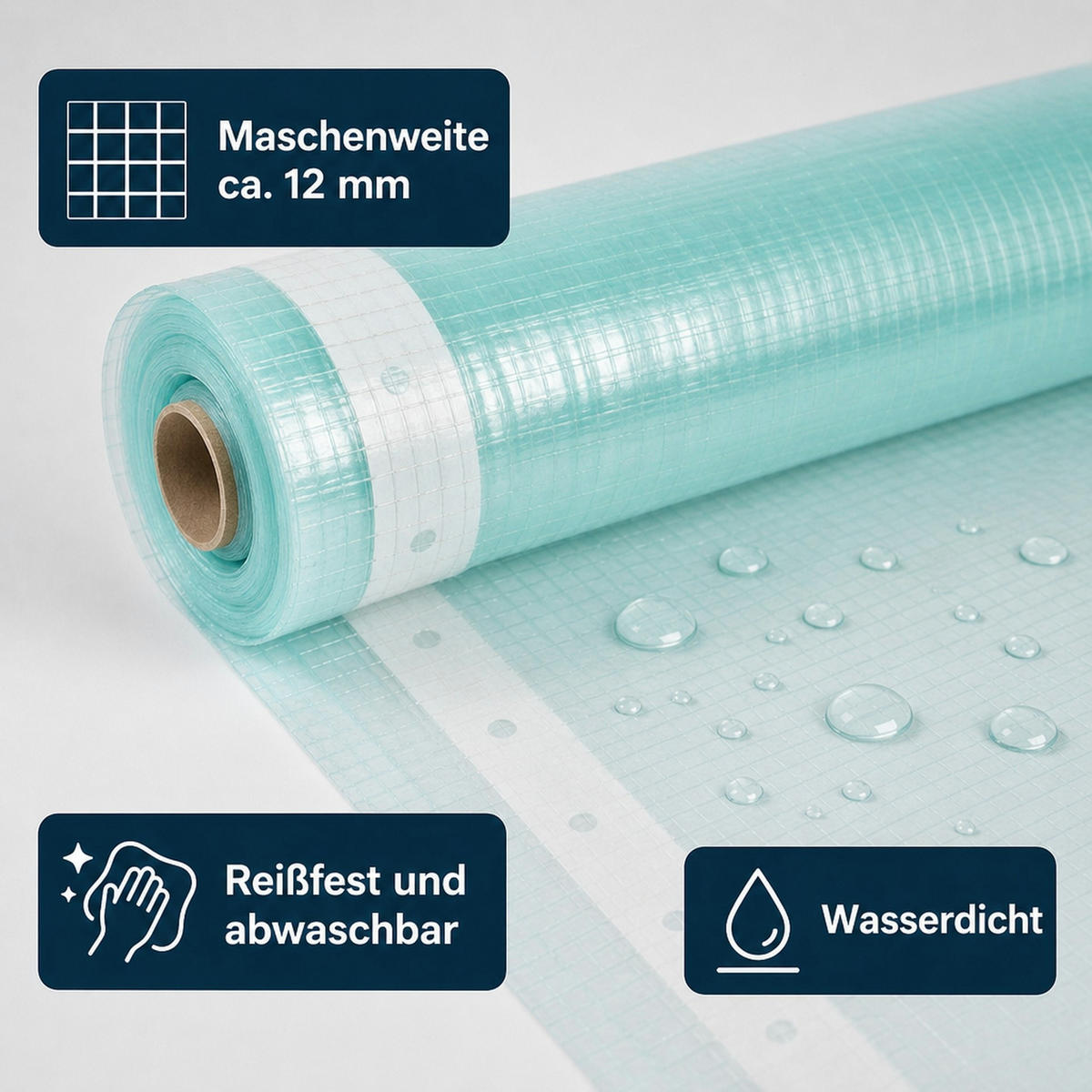GITTERFOLIE m. Nagelrand 4 Breite x 6 Meter - Mintgrün, Kunststoff (400/10cm) - BONI-SHOP
