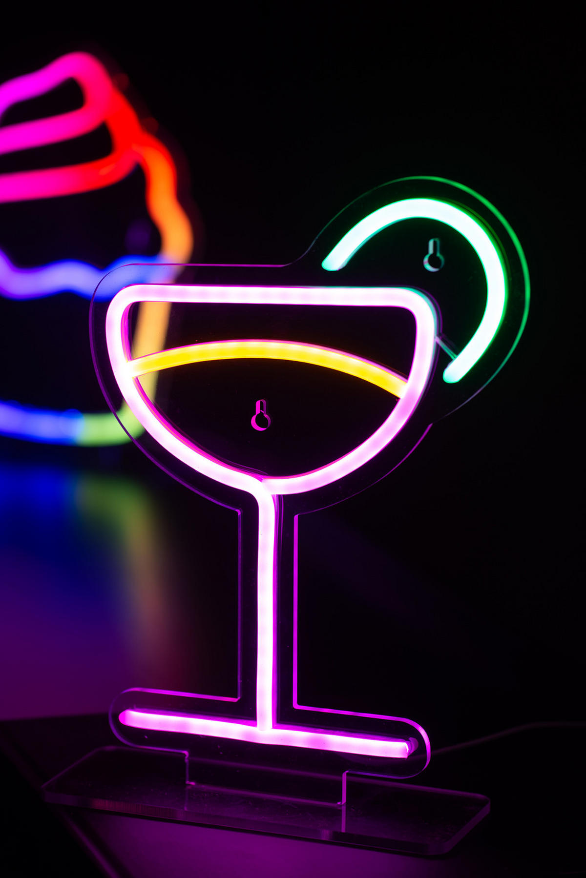 NEON Light Cocktail 2/21/30 cm - Multicolor, Kunststoff (2/21/30cm) - Leitmotiv
