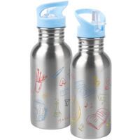 TRINKFLASCHE Back to school Silber 500 ml - Grau, Metall (0.5L) - United Labels