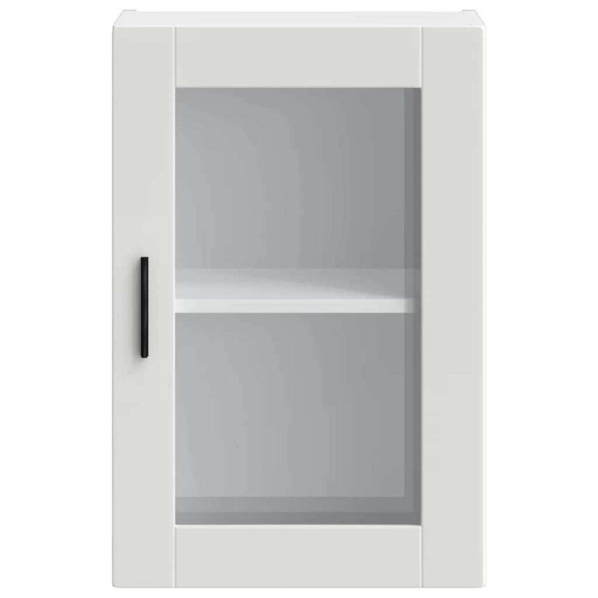 KÜCHEN-HÄNGESCHRANK Mit Glastür Weiss - Weiß, Holzwerkstoff (31/60/40cm) - vidaXL
