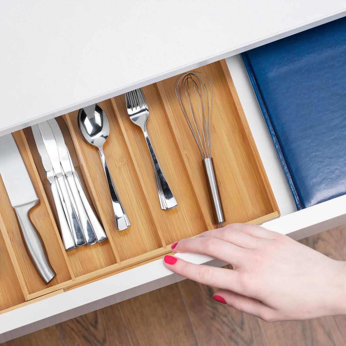 BESTECKKASTEN - Hellbraun, Holz/Holzwerkstoff (32.5/5/45.5cm) - Relaxdays