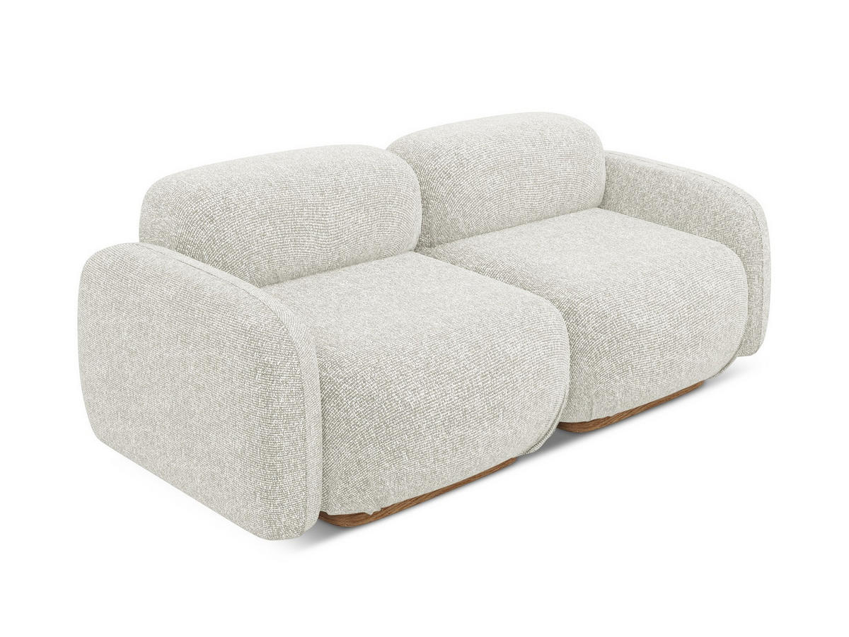 3-SITZER SOFA Strukturstoff Stoff Beige - Beige/Creme, Holz/Textil (190/73/95cm) - Makamii