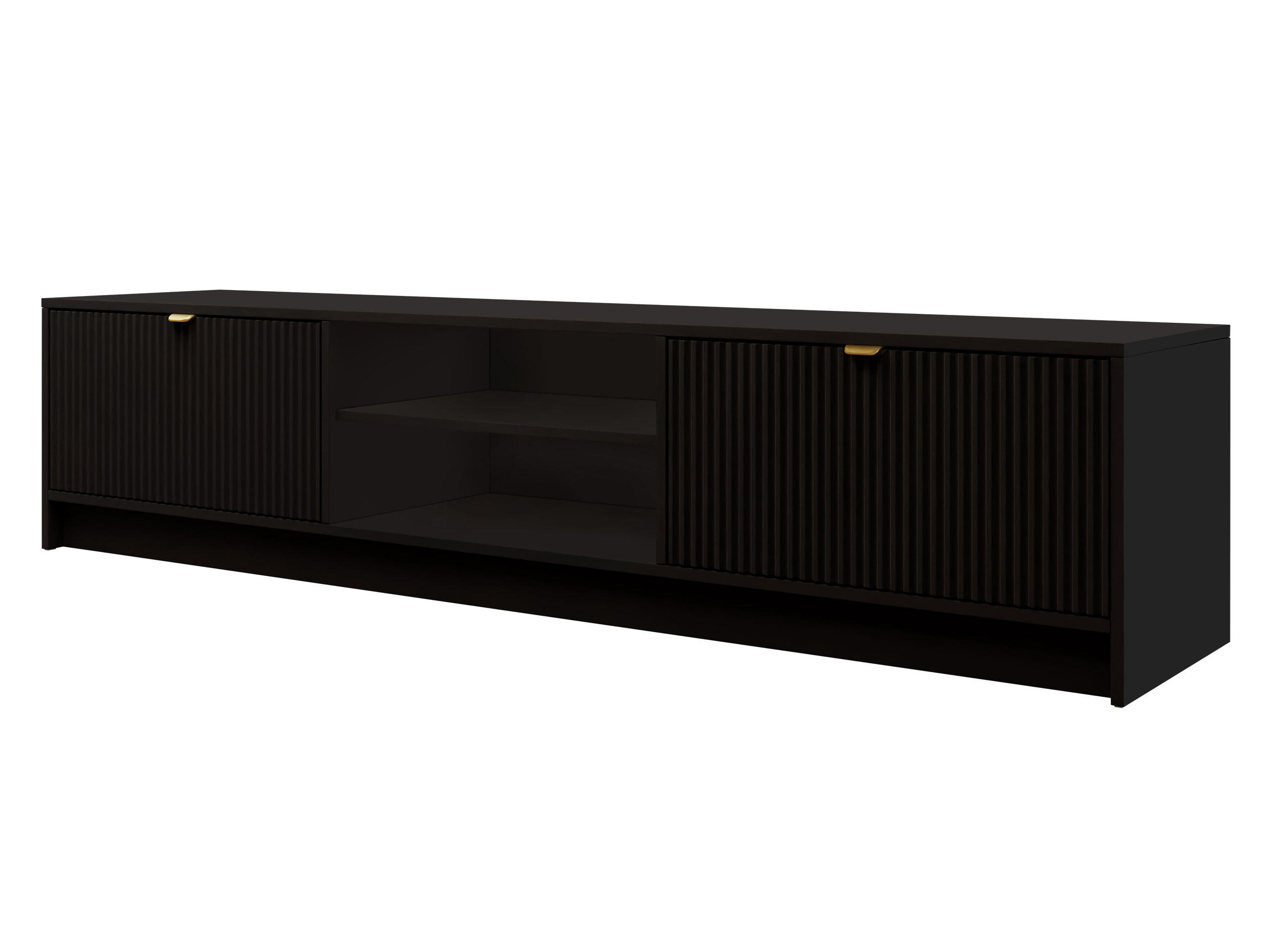 TV-ELEMENT Tireno - Goldfarben/Schwarz, Holzwerkstoff/Metall (180/40/40cm) - MIRJAN24
