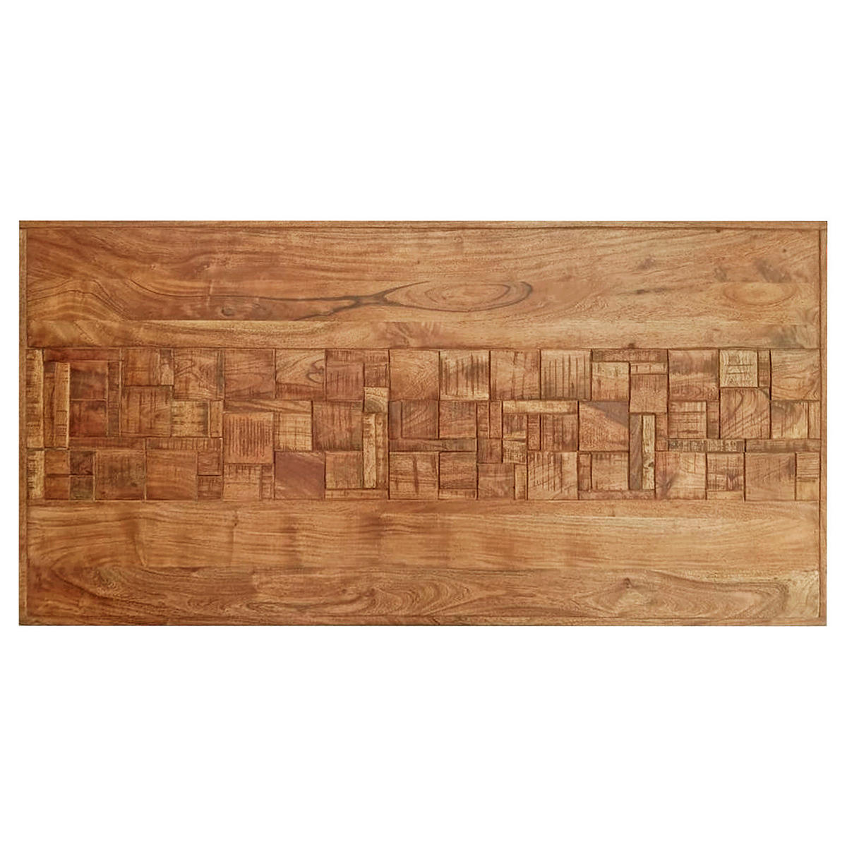 ESSTISCH - Akazie massiv / Eisen - Akaziefarben, Holz (80/160/77cm) - home24