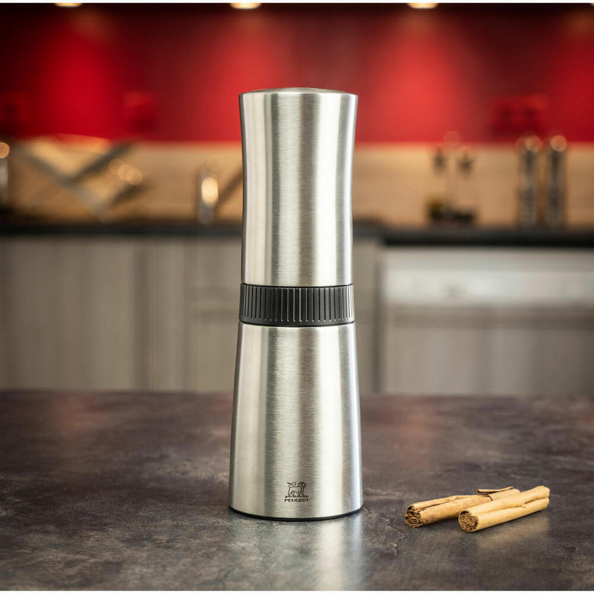 ZIMTMÜHLE Lanka 22cm Edelstahl Stahlmahlwerk - Grau, Metall (7/22/7cm) - PEUGEOT