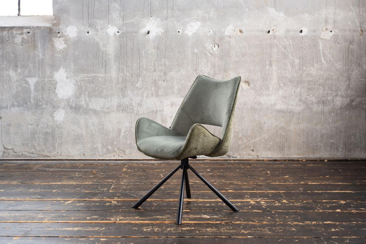 ESSZIMMERSTUHL VELO Grün Webstoff - Schwarz/Grün, Kunststoff/Textil (57/89/61cm) - KAWOLA