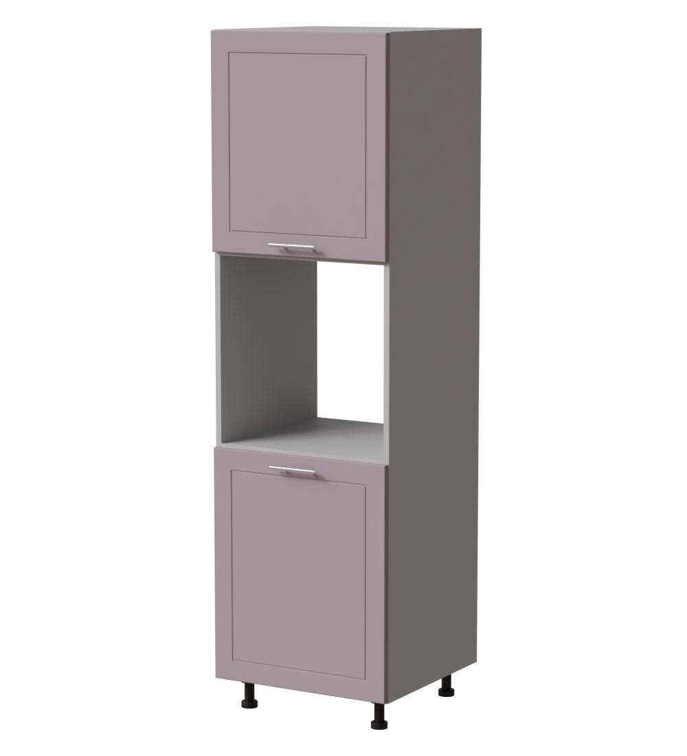 BACKOFENUMBAUSCHRANK Bari D14/RU/2D Grau / RAL 4009 pastellviolett 60 / 59 / 207cm - Violett/Grau, Holz/Holzwerkstoff (60/207/59cm) - Feldmann-Wohnen