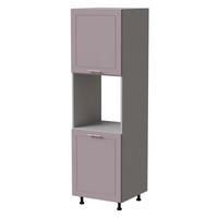 BACKOFENUMBAUSCHRANK Bari D14/RU/2D Grau / RAL 4009 pastellviolett 60 / 59 / 207cm - Violett/Grau, Holz/Holzwerkstoff (60/207/59cm) - Feldmann-Wohnen