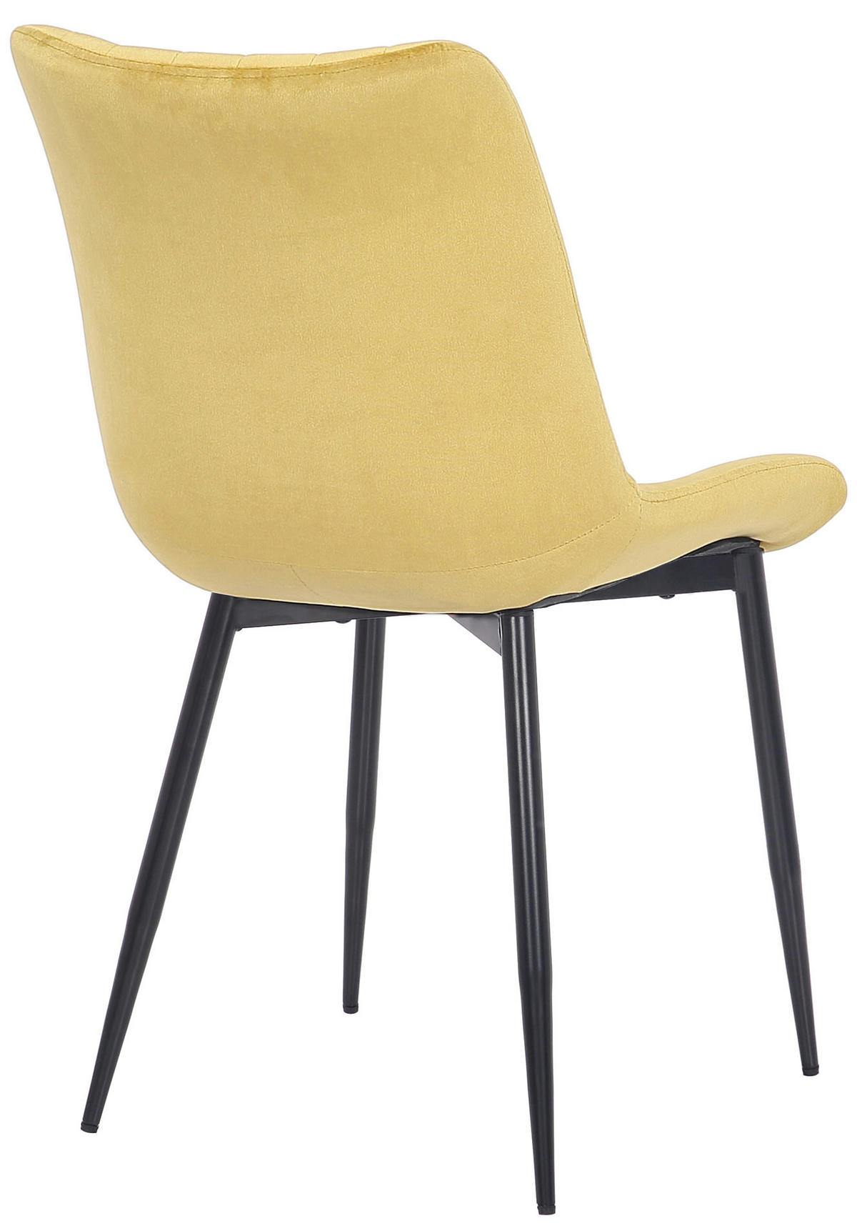 STUHL 2er Set Samt gelb - Gelb/Schwarz, Textil/Metall (46/82/61cm) - CLP