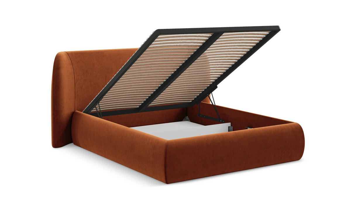 POLSTERBETT mit Bettkasten und Lattenrost 190x215 Blau - Blau/Blaugrau, Kunststoff/Textil (140/200cm) - Makamii