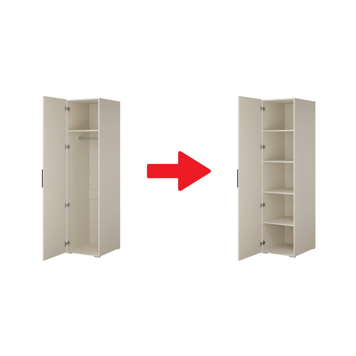 EINLEGEBÖDEN für Schrank Napoli 1D 50 Kaschmir (3 Stück) - Kaschmir/Silberfarben, Holzwerkstoff/Kunststoff (47/35/55cm) - mzm24