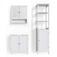 BADMÖBEL-SET Bianco Weiß 3 Teile, mit Hochschrank - Weiß, Holzwerkstoff (60/60/30cm) - Vicco
