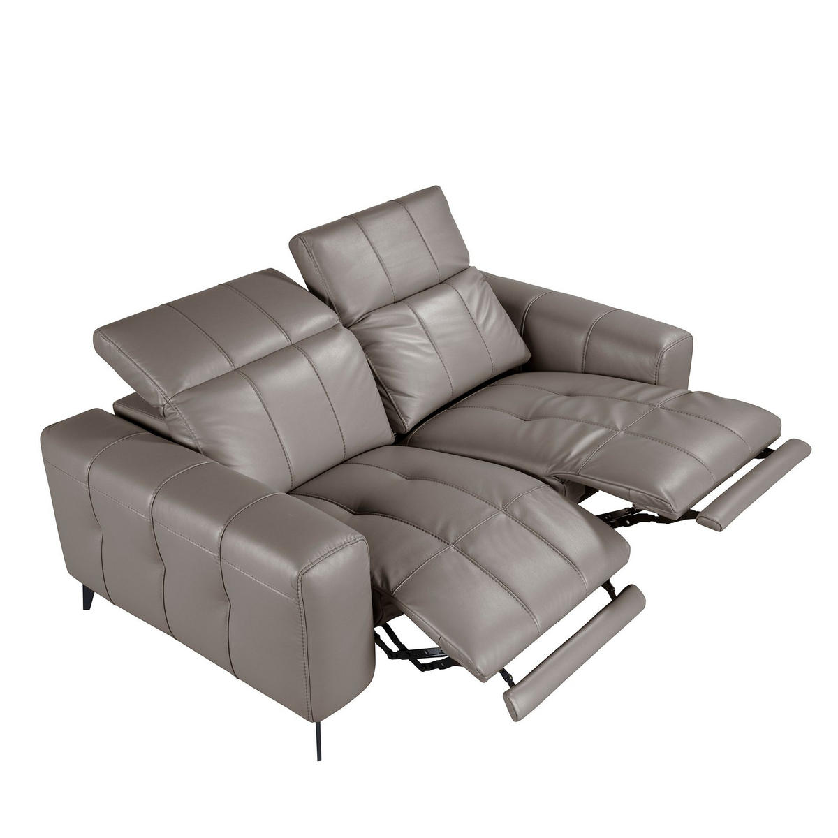 SOFA Klassisch Grau Schwarz 176/110/98 cm - Grau, Leder/Metall (176/98/110cm) - ANGEL CERDA