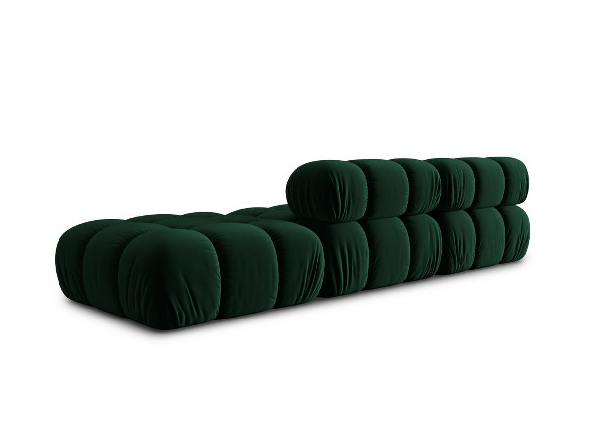 MODULARES-SOFA rechts Bellis aus Samt flaschengrün 4 Sitzplätze - Grün, Textil (94/63/282cm) - Micadoni