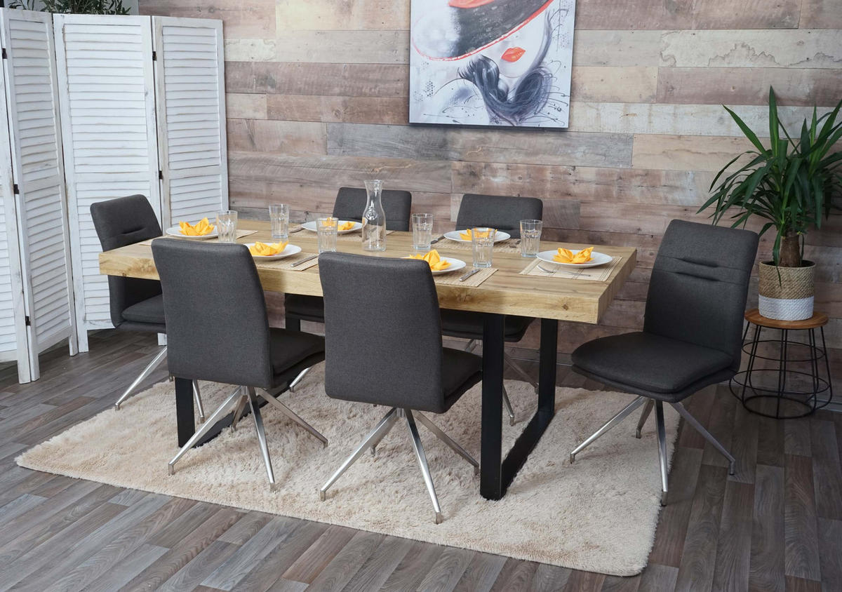 ESSZIMMERSTUHL Grau 6er-Set - Grau, Textil (47/90/60cm) - MCW