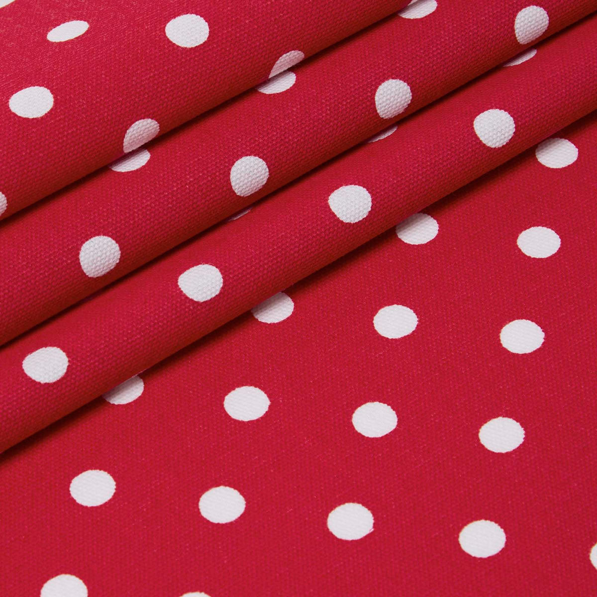 BAUMWOLLSTOFF Meterware Punkte rot, 150 cm - Rot, Textil (150/100cm) - Homescapes