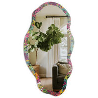 SPIEGEL 90x45 cm asymmetrisch mit Druck - Ein Blütenfest - Transparent, Glas (45/90/0.4cm) - TULUP