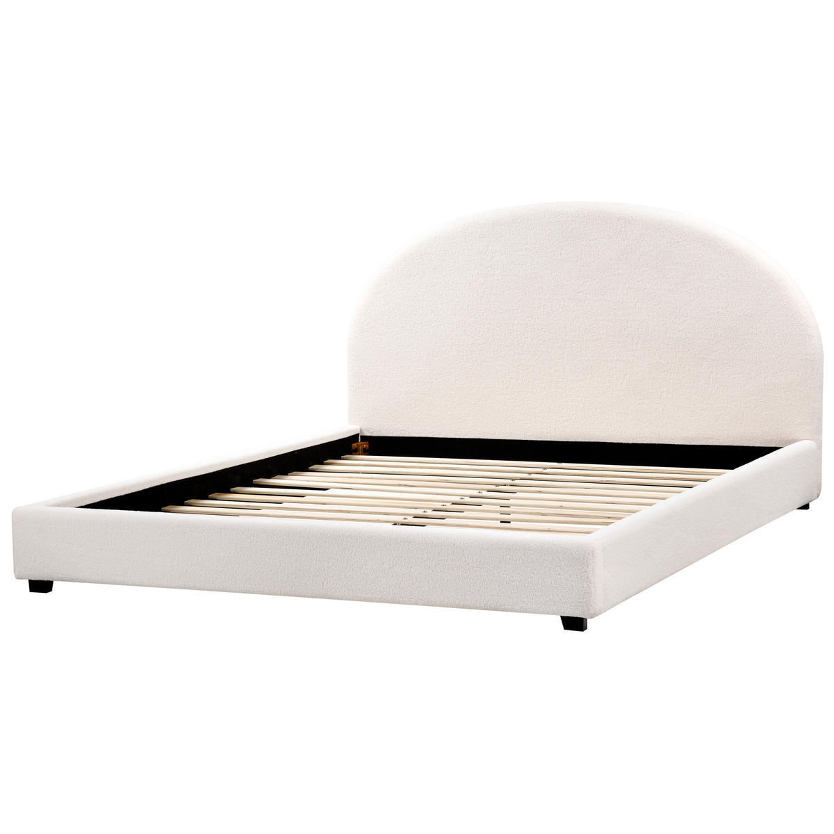 BETT mit Lattenrost 180/200 cm Cremeweiß Vaucluse - Weiß, Textil (180/200cm) - Beliani