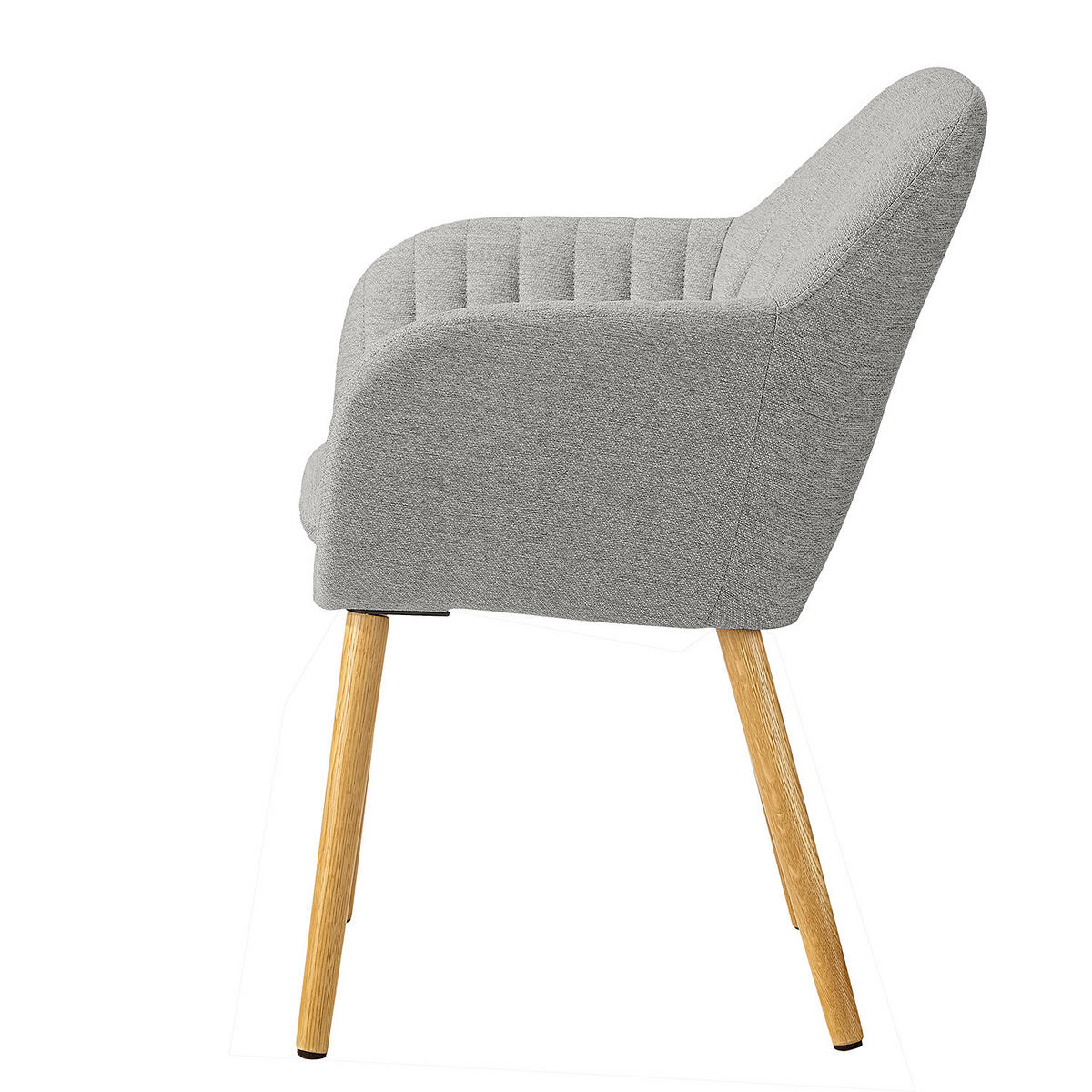 ARMLEHNENSTUHL - Typ A - Hellgrau, Textil (57/83/61cm) - home24