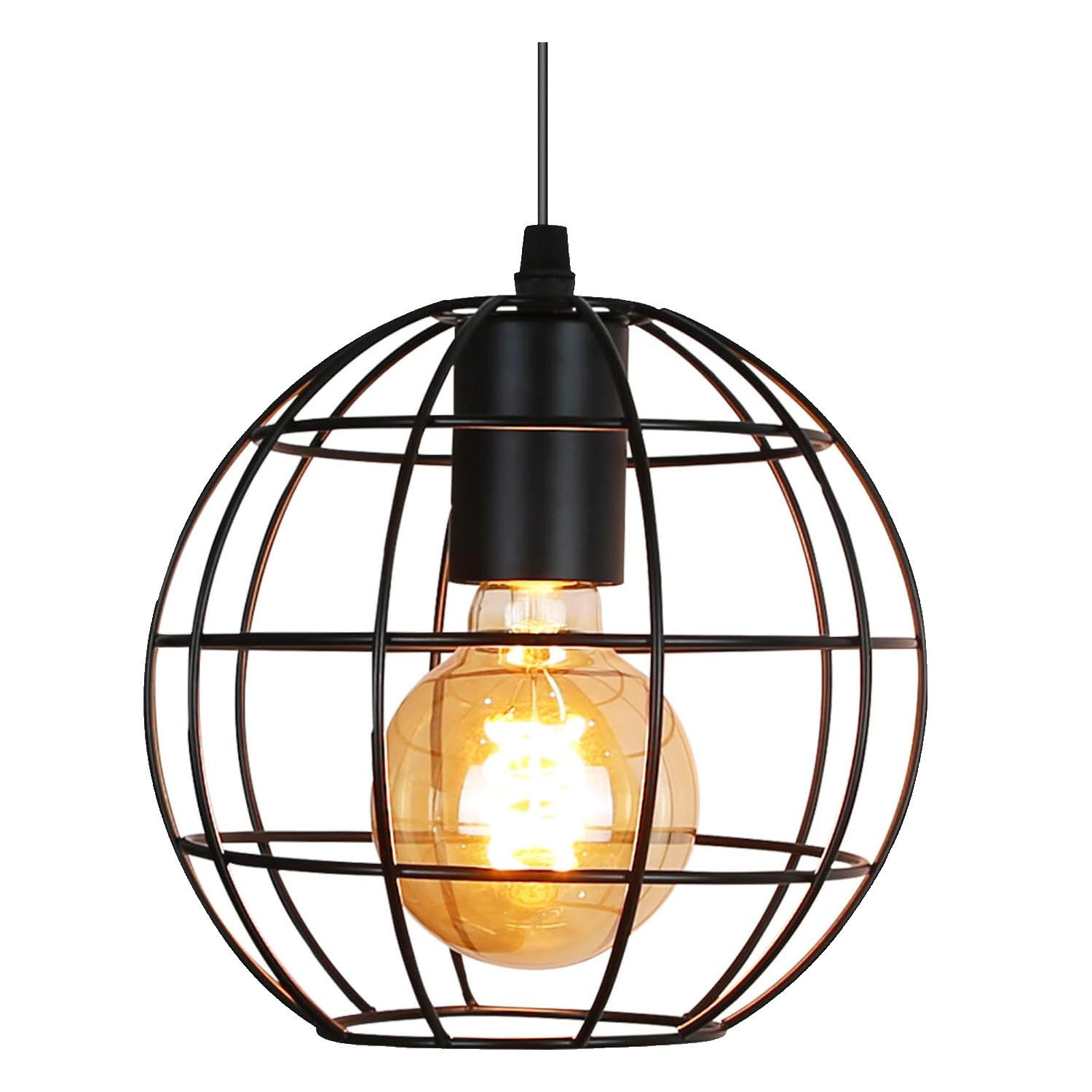 HÄNGELEUCHTE Cornelius 19/19/150 cm - Schwarz, Metall (19/19/150cm) - Nettlife