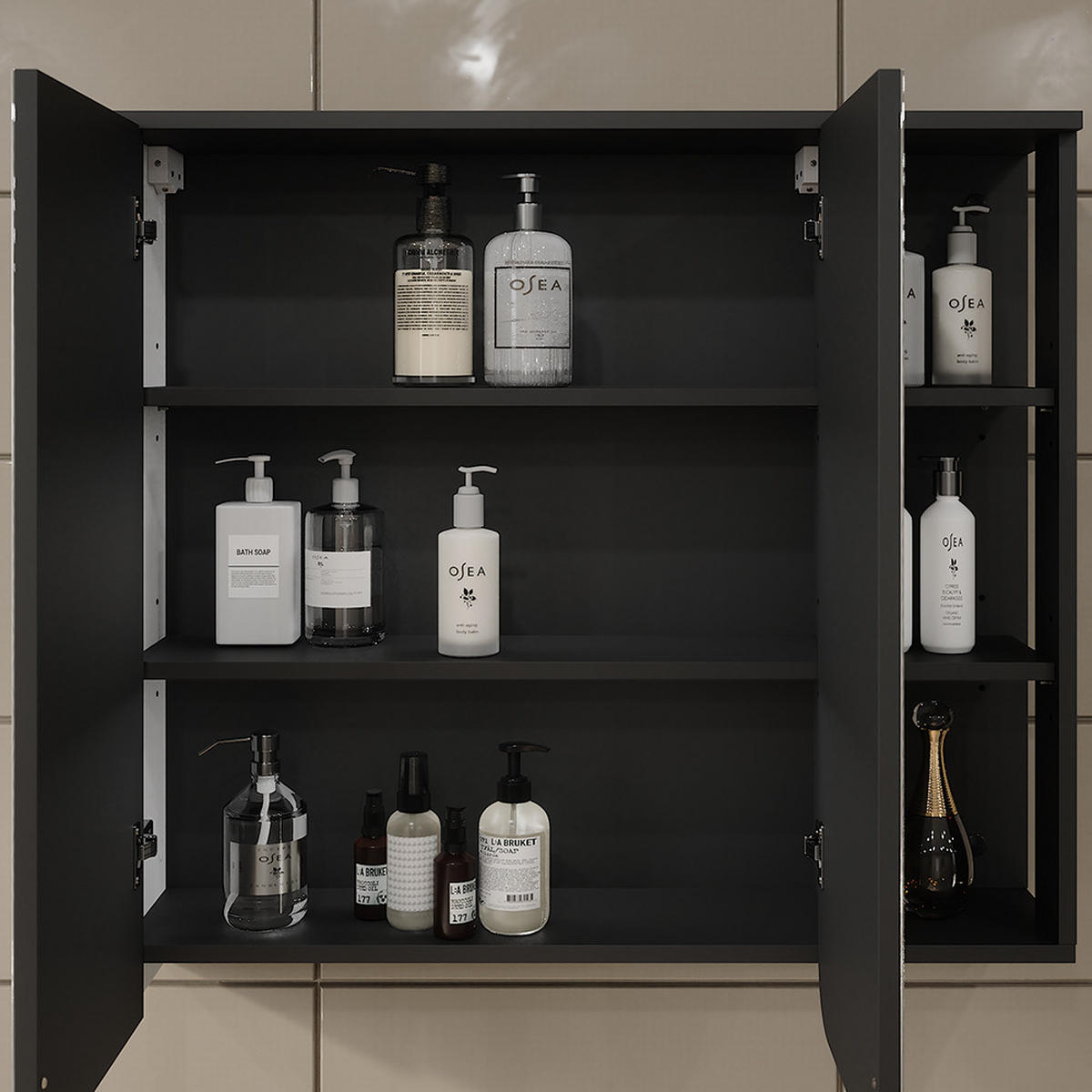 ZRCADLOVÁ SKŘÍŇKA Karen Antracitová/bílá - bílá/antracitová, kompozitní dřevo (80/75/20cm) - Vicco