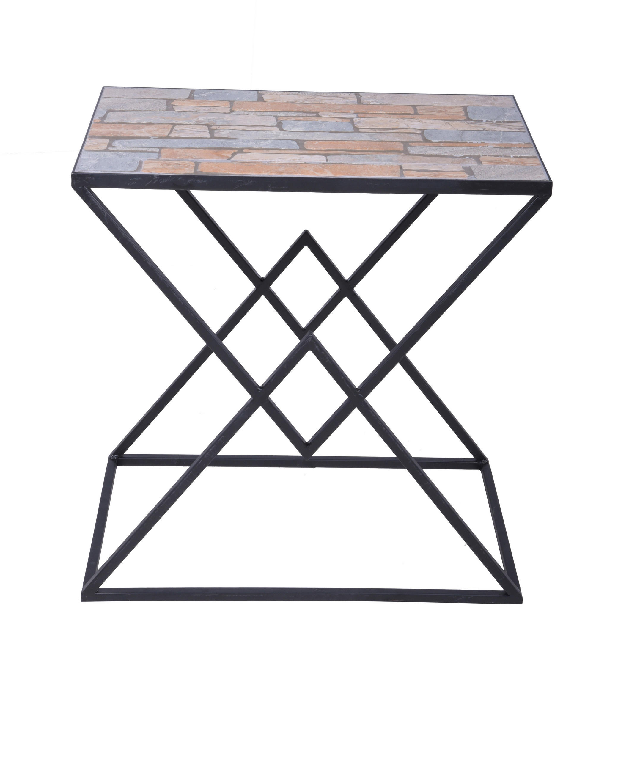 BEISTELLTISCH Ebba 2er Set Stahl Schwarz 56,5x36x55cm - Schwarz, Metall (55/36/56.5cm) - DELUKE