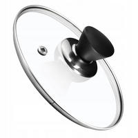 DECKEL mit schwarzem Griff, 18 cm - Transparent, Glas/Kunststoff (18cm) - KADAX