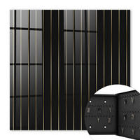 SCHLÜSSELBOX Schwarz 30x30 cm- Türöffnung nach rechts - Feine Linien - Schwarz, Metall (30/30/5cm) - TULUP