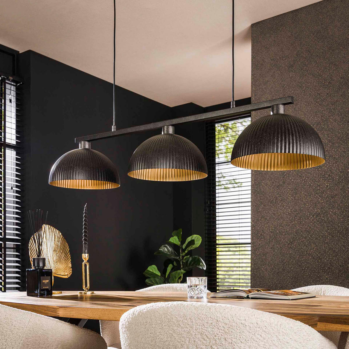 HÄNGELEUCHTE Kapri Schwarz 30/120/150 cm - Schwarz, Metall (30/120/150cm) - Hoyz Collection