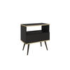 NACHTTISCH Schwarz - S-54, Hochglanz, Schubladen Push-to-Open 54x39x59 cm Schwarz/Schwarz - Schwarz, Holzwerkstoff/Kunststoff (54/59/39cm) - DomoHome