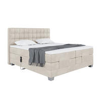 BOXSPRINGBETT Edison - Silberfarben/Creme, Textil (120/200cm) - Meblini