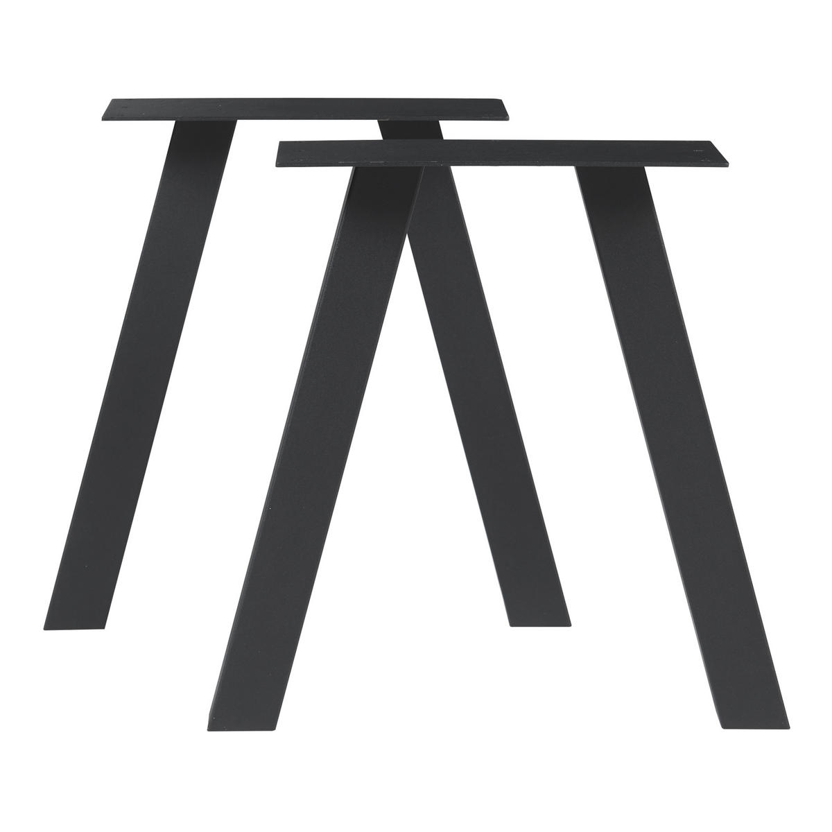 SADA STOLOVÝCH NOH 2 KS Heustreu - černá, kov (40/40/12cm) - [en.casa]