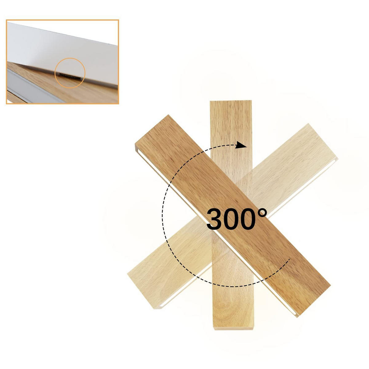 LED WANDLEUCHTE Edel - Braun, Holzwerkstoff (8/3/32cm) - Nettlife
