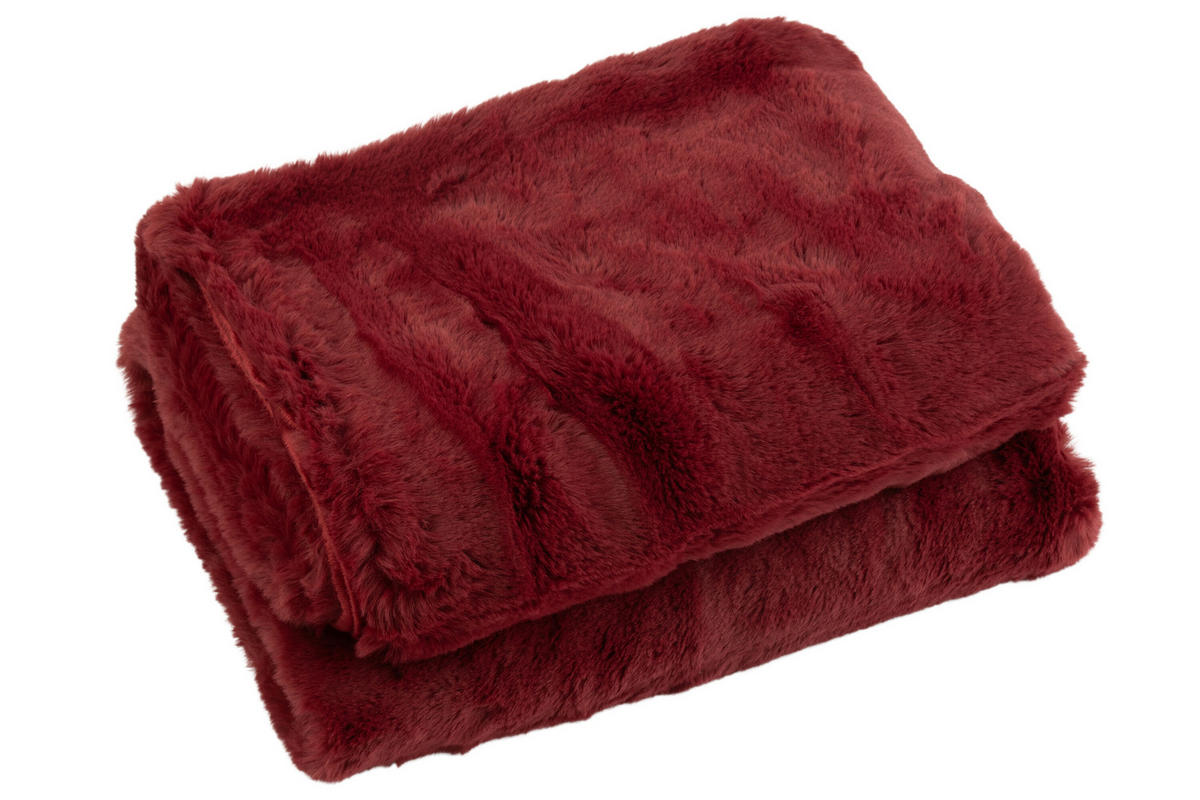 PLAID CUTIE - Textilwaren - Rot - 180/130/3 cm - Rot, Textil (130/180cm) - J-Line