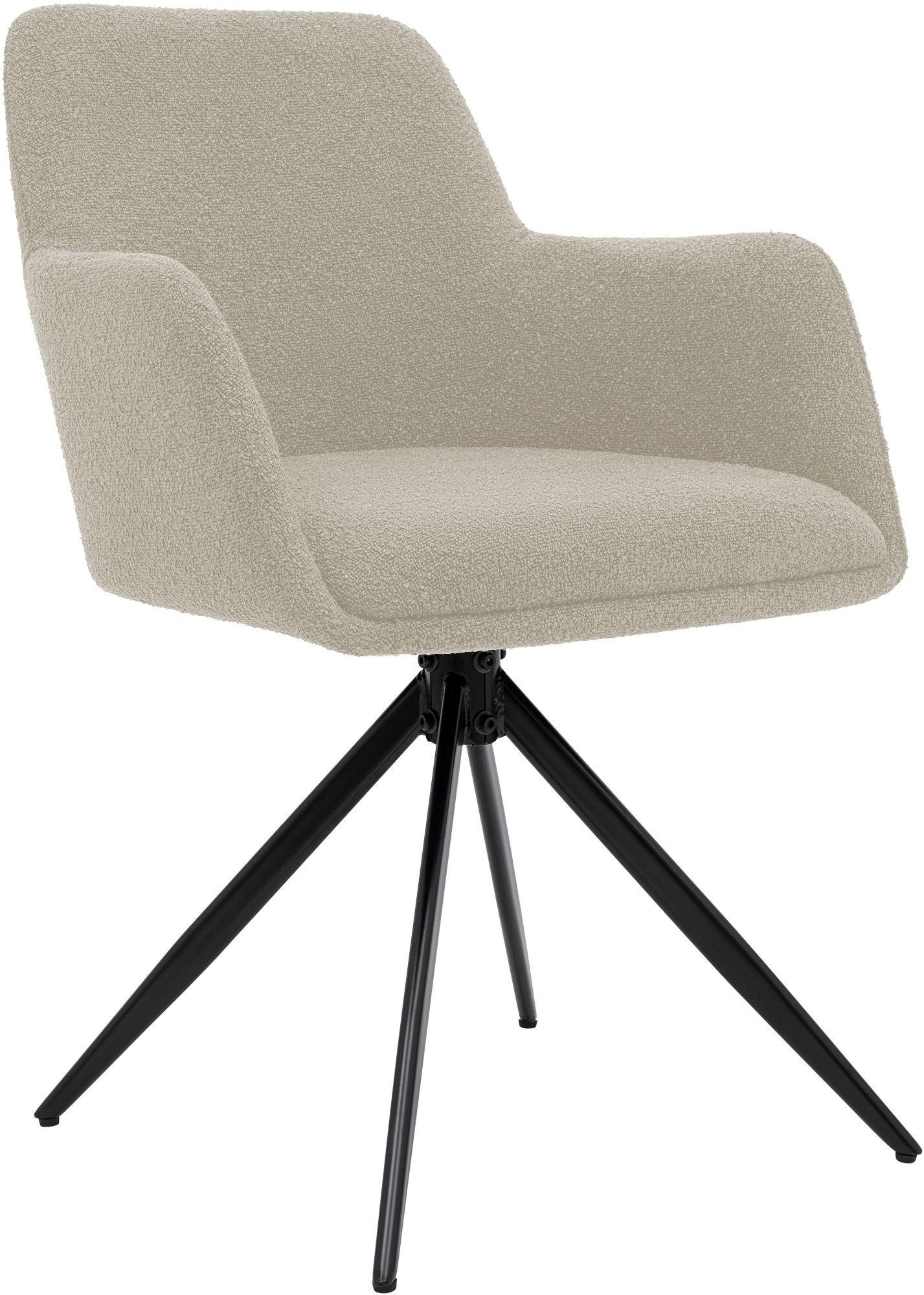 ESSZIMMERSTUHL Stoff Taupe - Taupe/Schwarz, Textil/Metall (56/82/58cm) - CLP