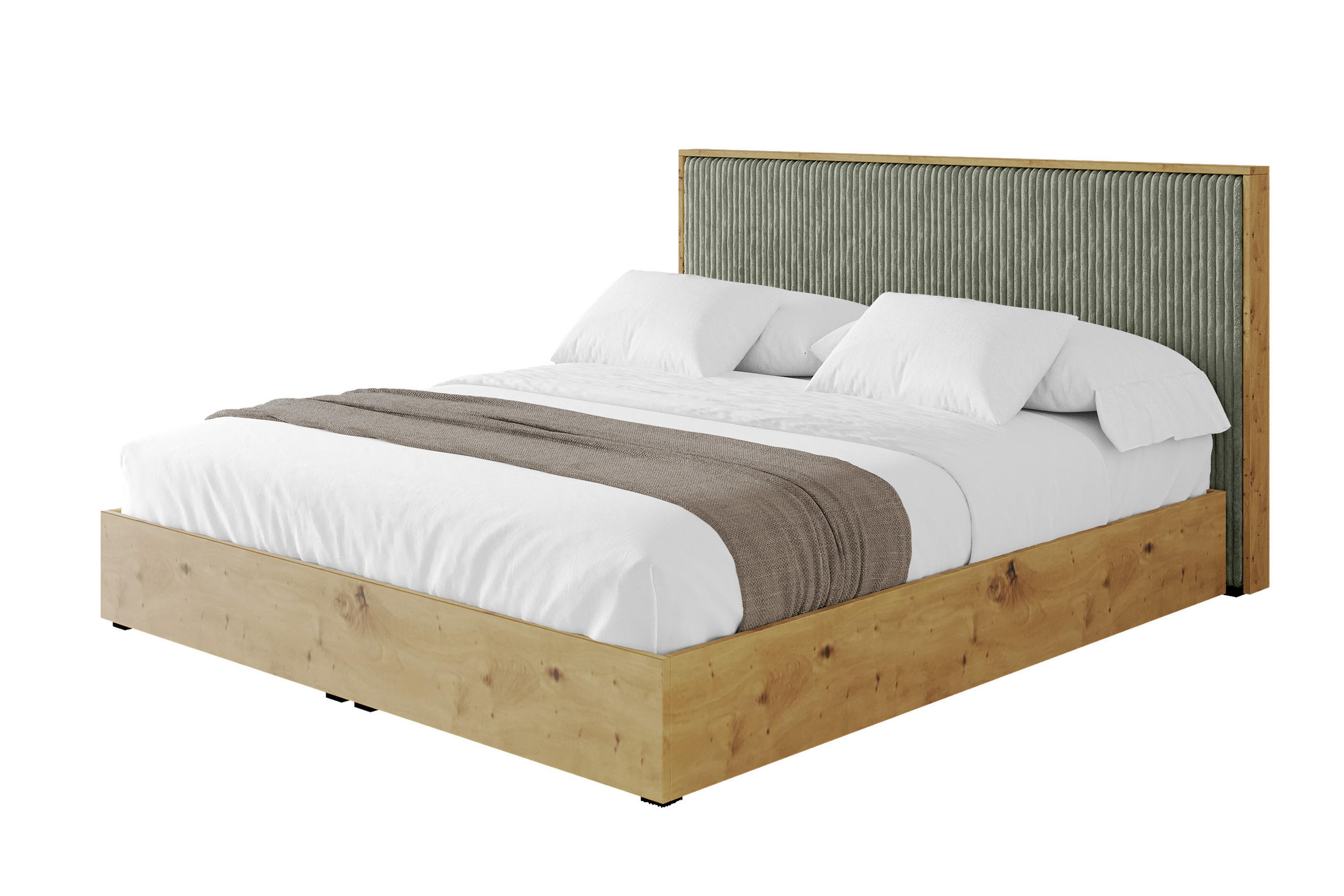 POLSTERBETT mit Bettkasten und Lattenrost, Boxbett mit Kopftei und Stauraum ohne Matratze - ENZO10 160x200 Olivgrün - Olivgrün, Holzwerkstoff/Textil (160/200cm) - ALTDECOR