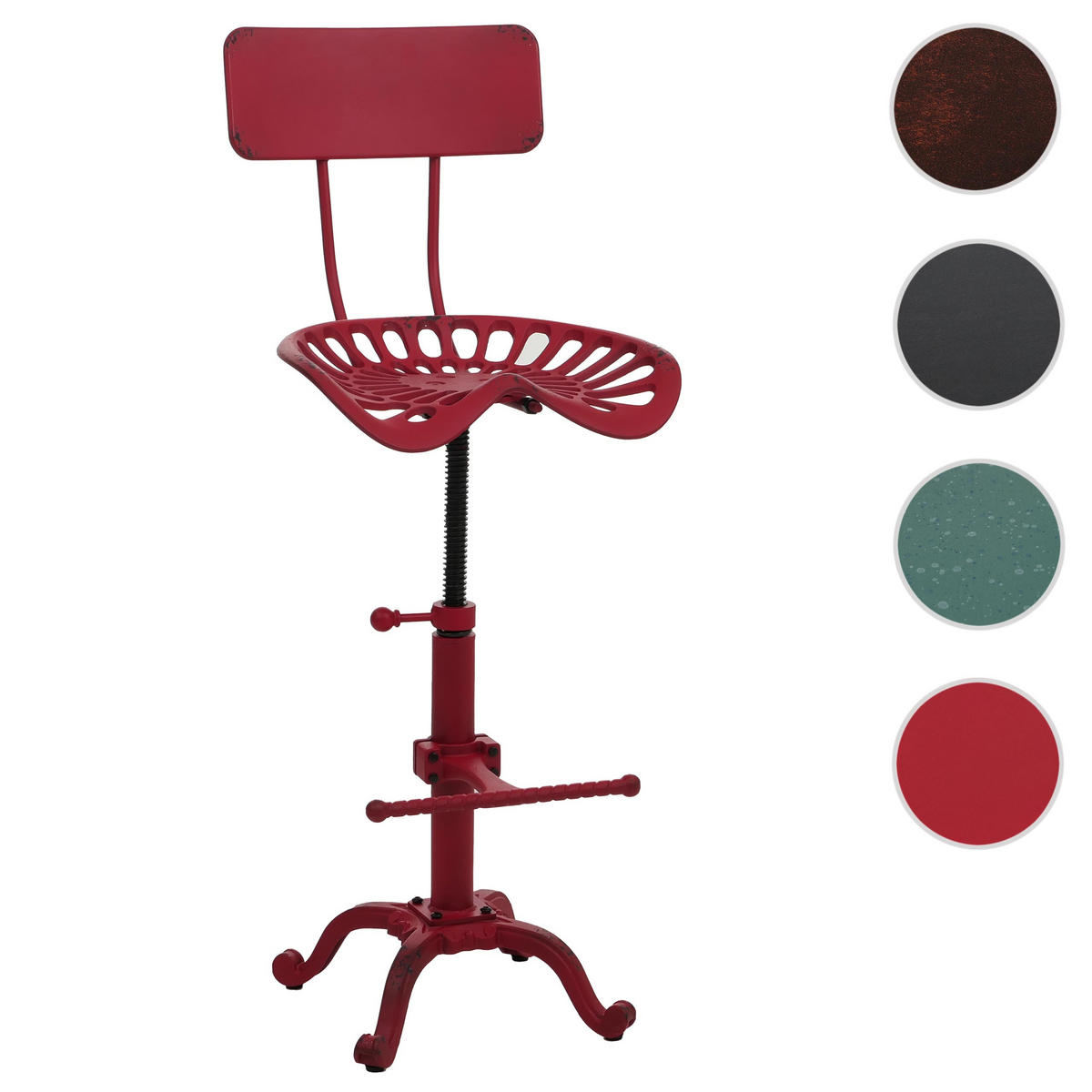 BAROVÁ ŽIDLE Červená - červená, kov (44/89/36cm) - MCW