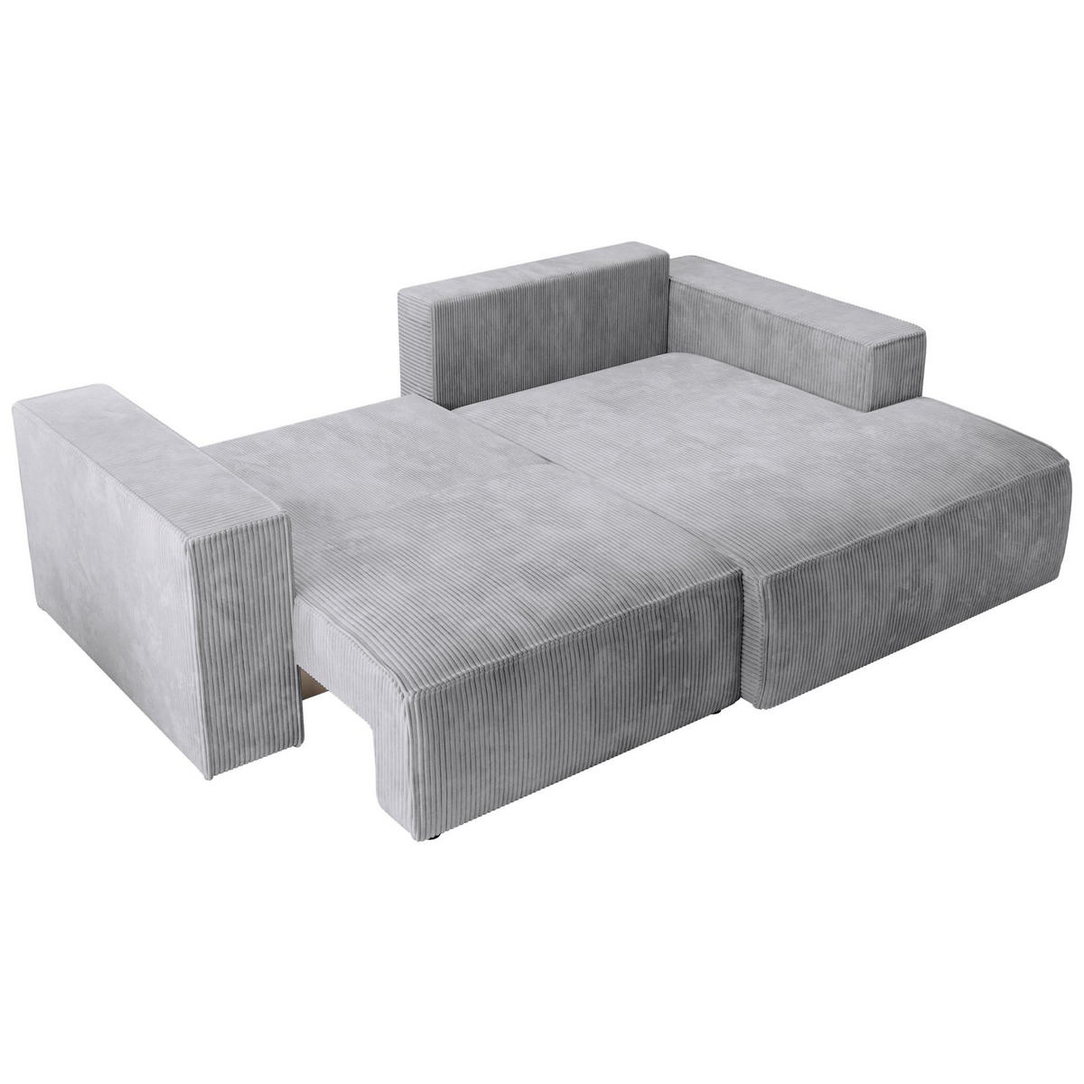 ECKSOFA Farese Mini mit Cordbezug Hellgrau, rechts - Hellgrau/Schwarz, Textil (167/240cm) - Selsey