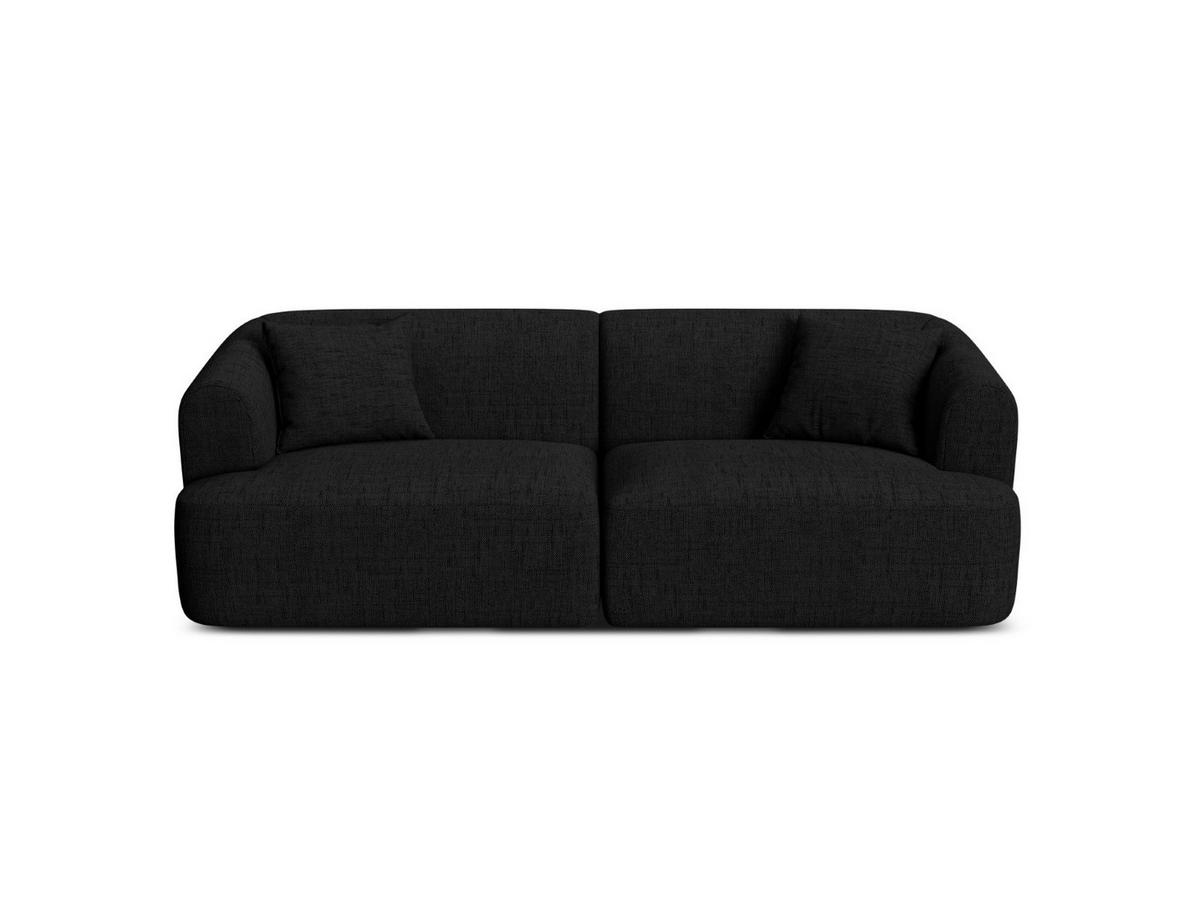 MODULARES-SOFA Campi aus strukturiertem Stoff schwarz 3 Sitzplätze - Schwarz, Textil (90/70/220cm) - Cosmopolitan Design