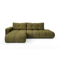 ECKSOFA DUCA L-S Grün Chenille mit Schlaffunktion - Grün, Holz (266.5/266.5cm) - MASSENO